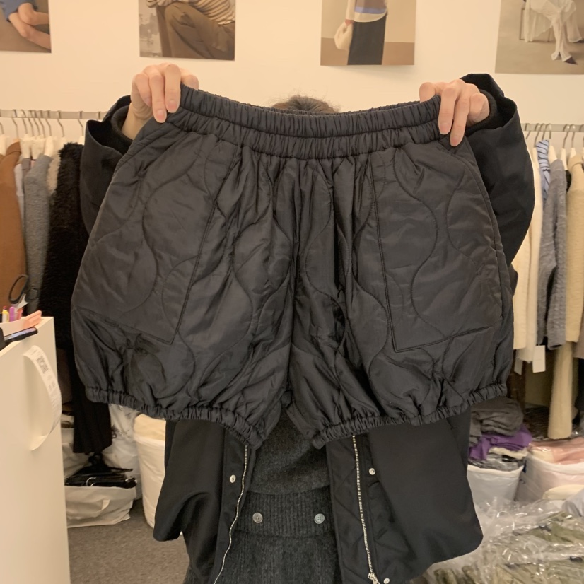 SALONDEMAG韓國代購㊣女裝新款熱賣職業人氣時尚25秋冬短褲絎縫SALONDEMAG短褲圖色2