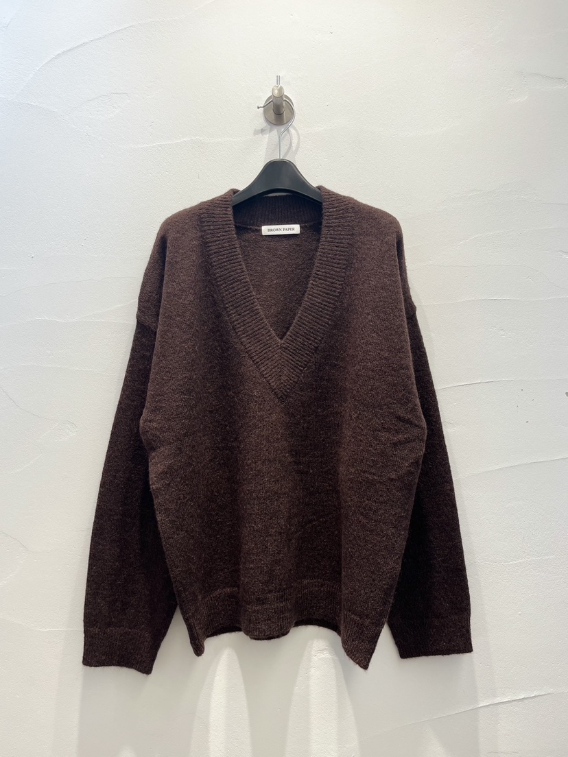 BROWN PAPER-S韓國代購㊣女士新品人氣推薦25秋冬針織衫V領BROWN PAPER-S針織衫圖色2