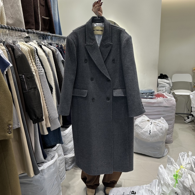 AT THE END東大門㊣代購女士新品25秋冬職業中長款大衣羊毛AT THE END中長款大衣圖色2