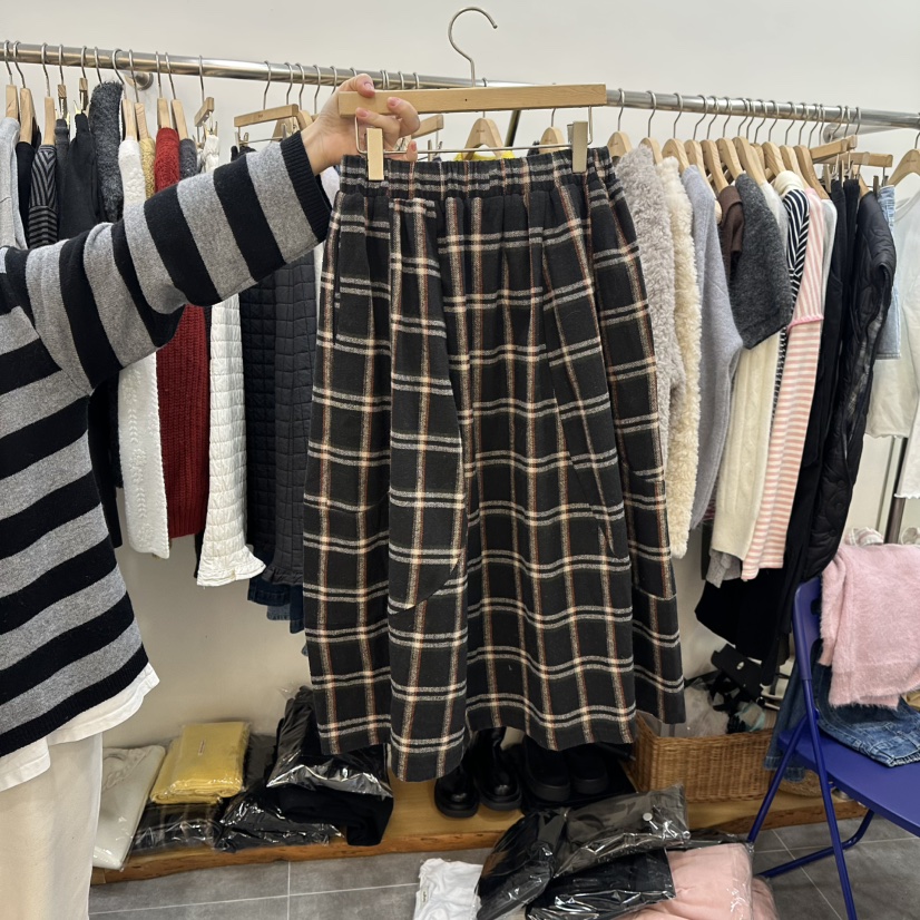 DELIGHT-L東大門㊣實拍女裝新品真品推薦職業長裙羊毛開衩DELIGHT-L長裙