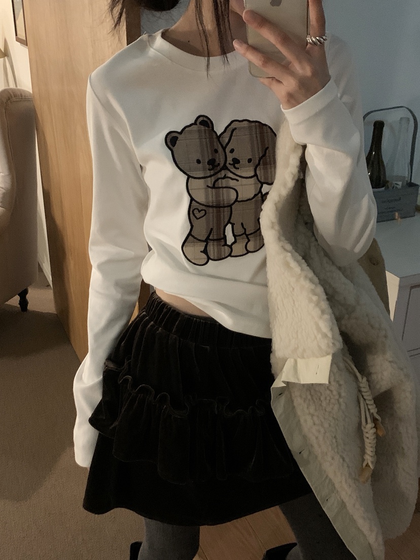 MORE THAN-P韓國代購㊣女士新品推薦真品職業25秋冬長袖T恤MORE THAN長袖T恤