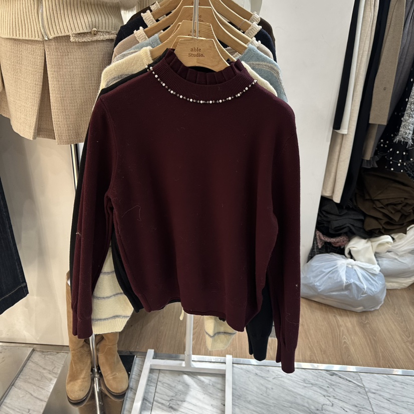 ABLESTUDIO韓國代購㊣女裝新款熱賣職業人氣真品25秋冬針織衫ABLESTUDIO針織衫圖色2