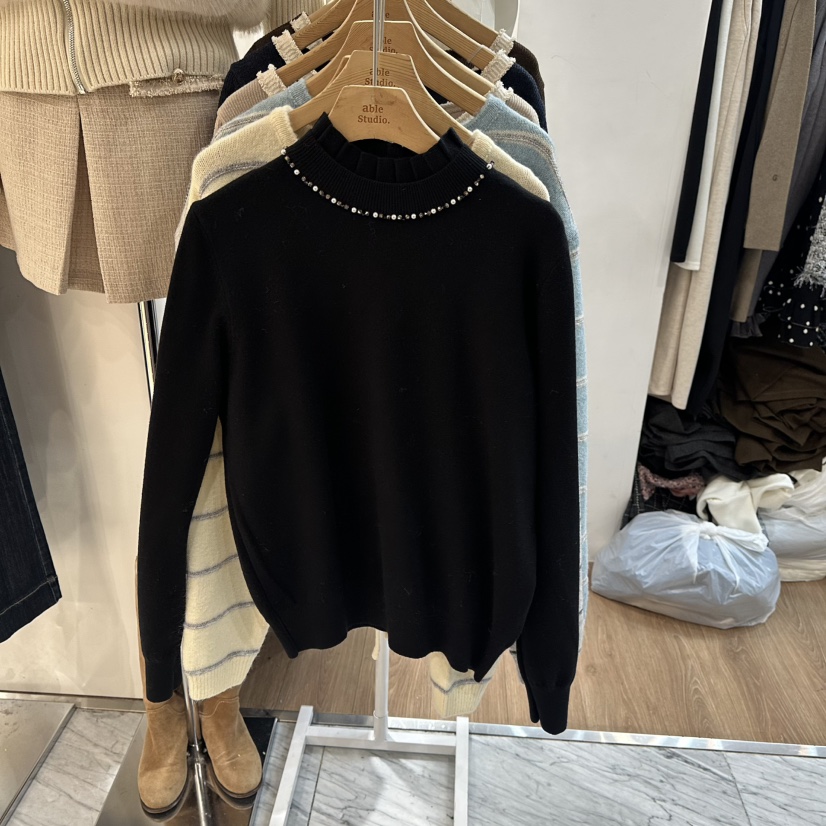 ABLESTUDIO韓國代購㊣女裝新款熱賣職業人氣真品25秋冬針織衫ABLESTUDIO針織衫圖色3