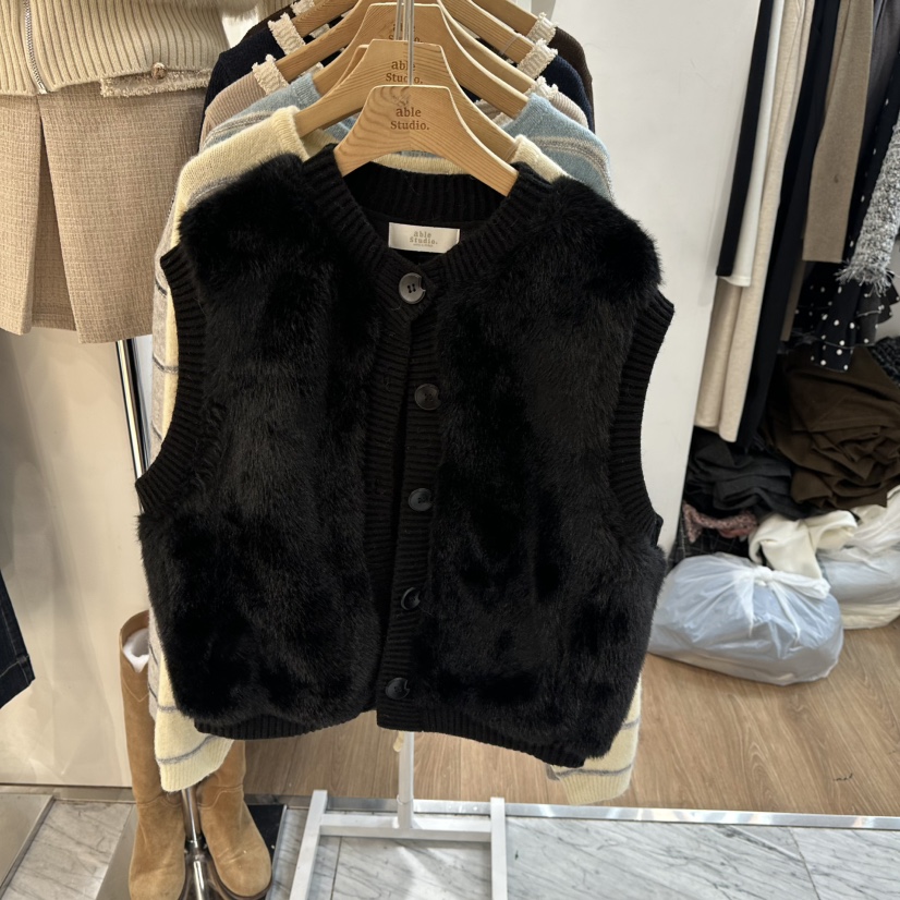 ABLESTUDIO東大門㊣實拍女士新款推薦25秋冬職業真品馬甲兔子ABLESTUDIO馬甲圖色2