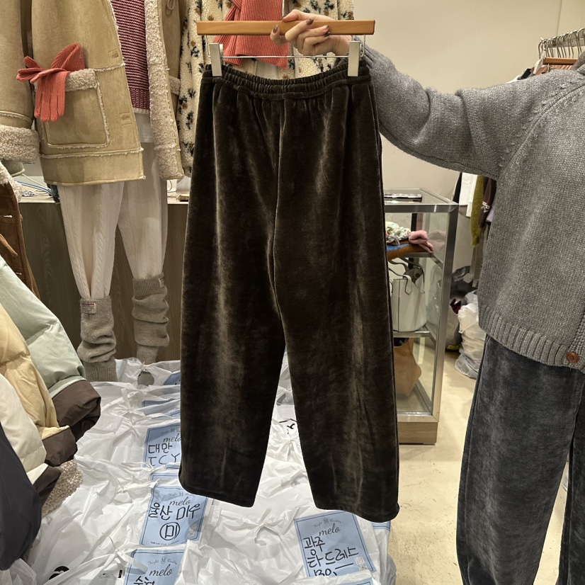 MELO東大門㊣直郵女裝新款休閑推薦25秋冬熱賣休閑褲天鵝絨MELO休閑褲