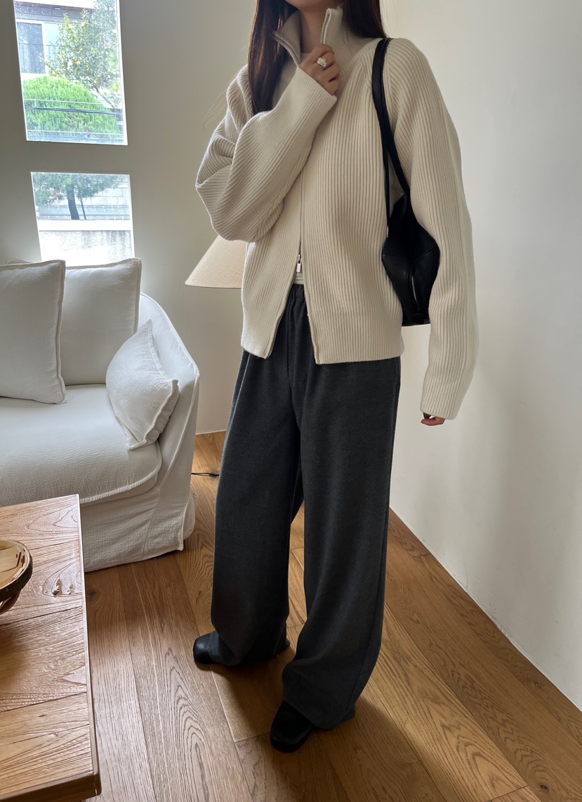 NYLON韓國直郵㊣女士新品人氣25秋冬職業真品休閑針織衫拉鏈NYLON針織衫