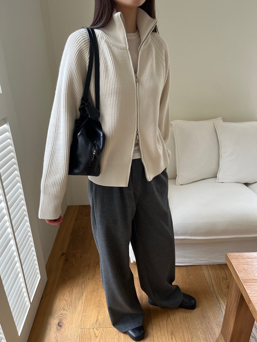 NYLON韓國直郵㊣女士新品人氣25秋冬職業真品休閑針織衫拉鏈NYLON針織衫