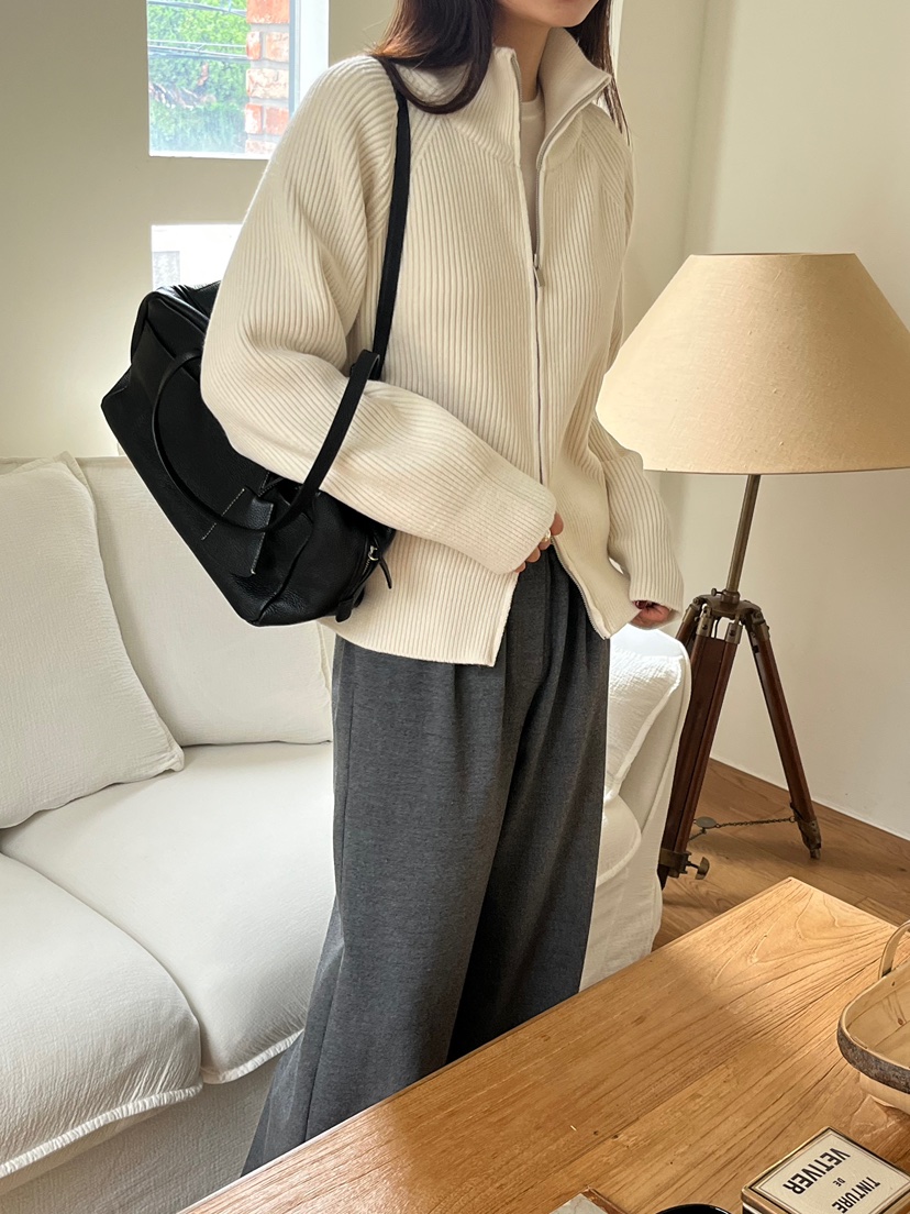 NYLON韓國直郵㊣女士新品人氣25秋冬職業真品休閑針織衫拉鏈NYLON針織衫