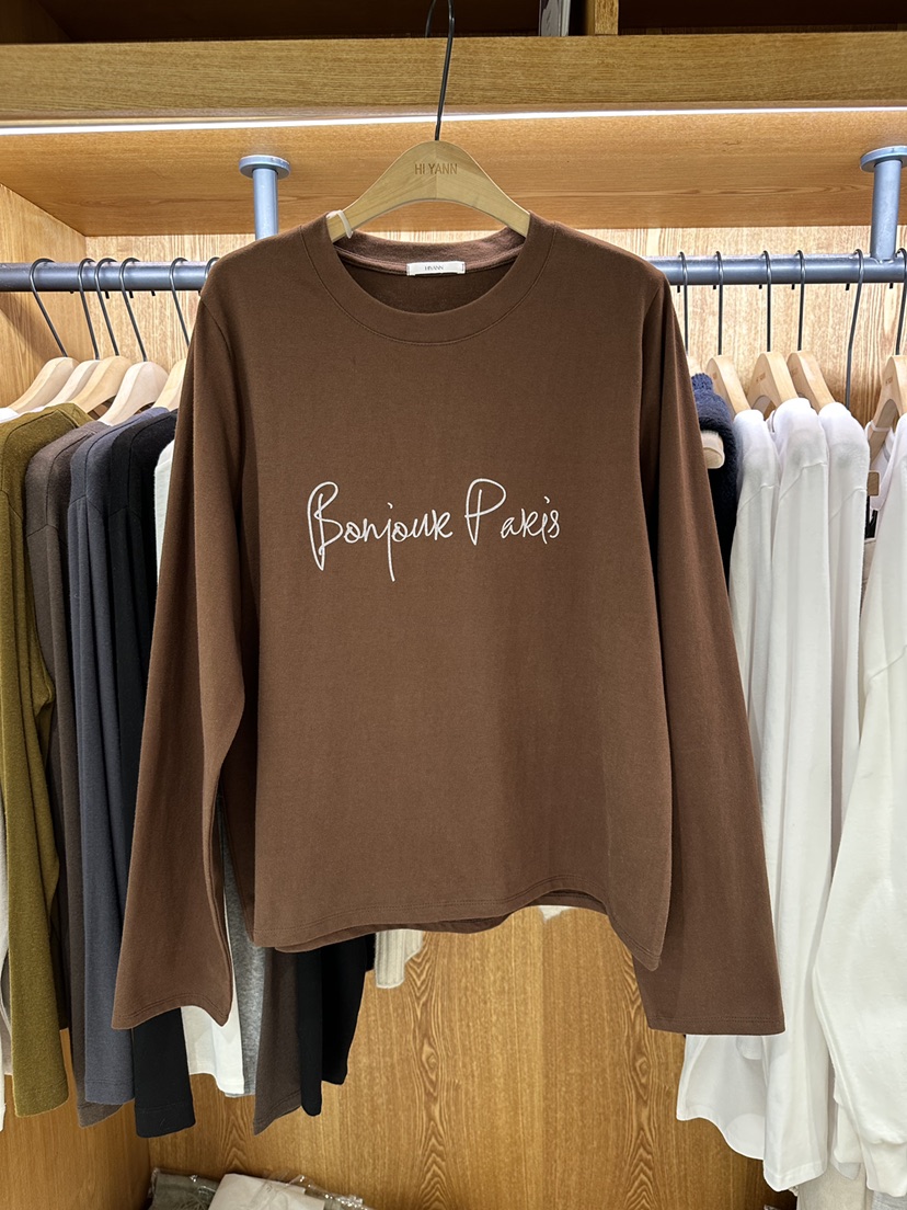 HI YANN東大門㊣實拍女裝新款休閑推薦人氣熱賣真品長袖T恤HI YANN長袖T恤圖色2