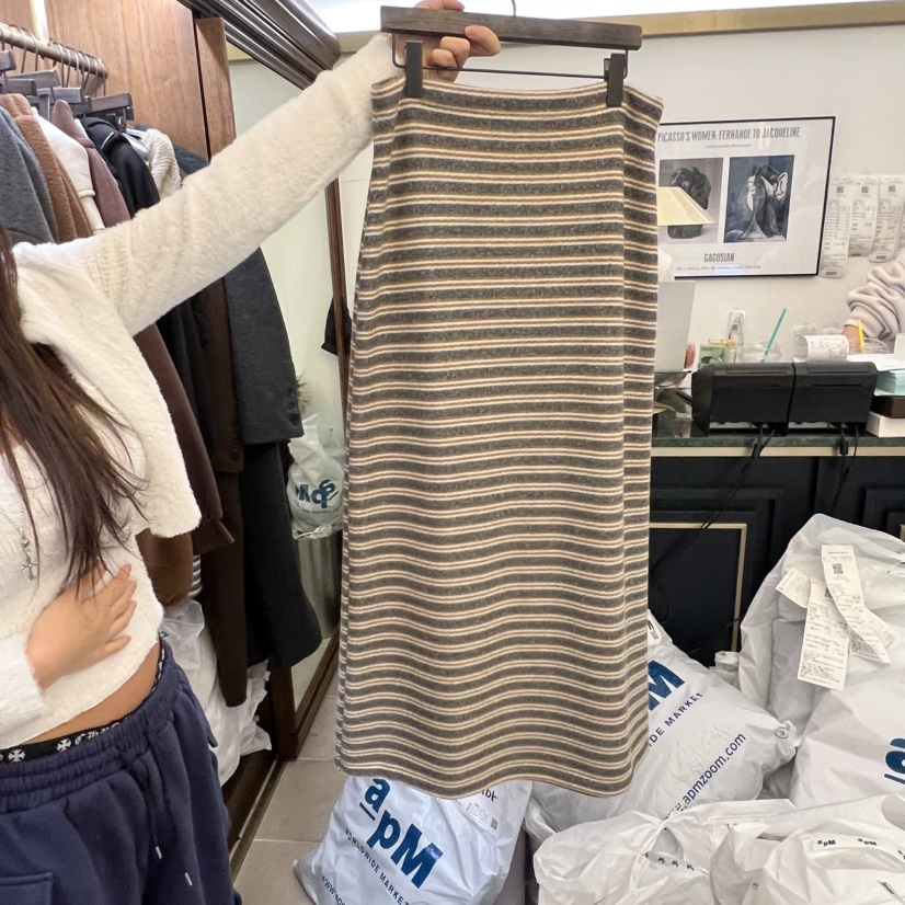 VIRKIN東大門㊣實拍女裝新品職業25秋冬時尚推薦真品人氣長裙VIRKIN長裙