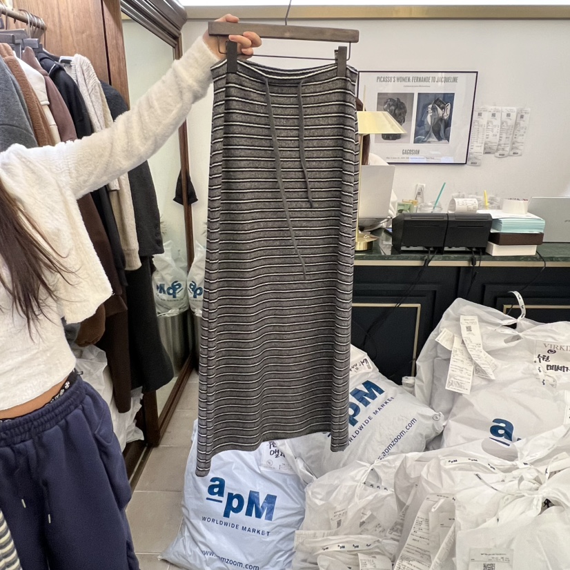 VIRKIN東大門㊣實拍女裝新品職業25秋冬時尚推薦真品人氣長裙VIRKIN長裙圖色1