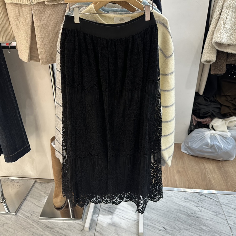 ABLESTUDIO東大門㊣直郵女裝新品熱賣休閑人氣長裙蕾絲雙面ABLESTUDIO長裙