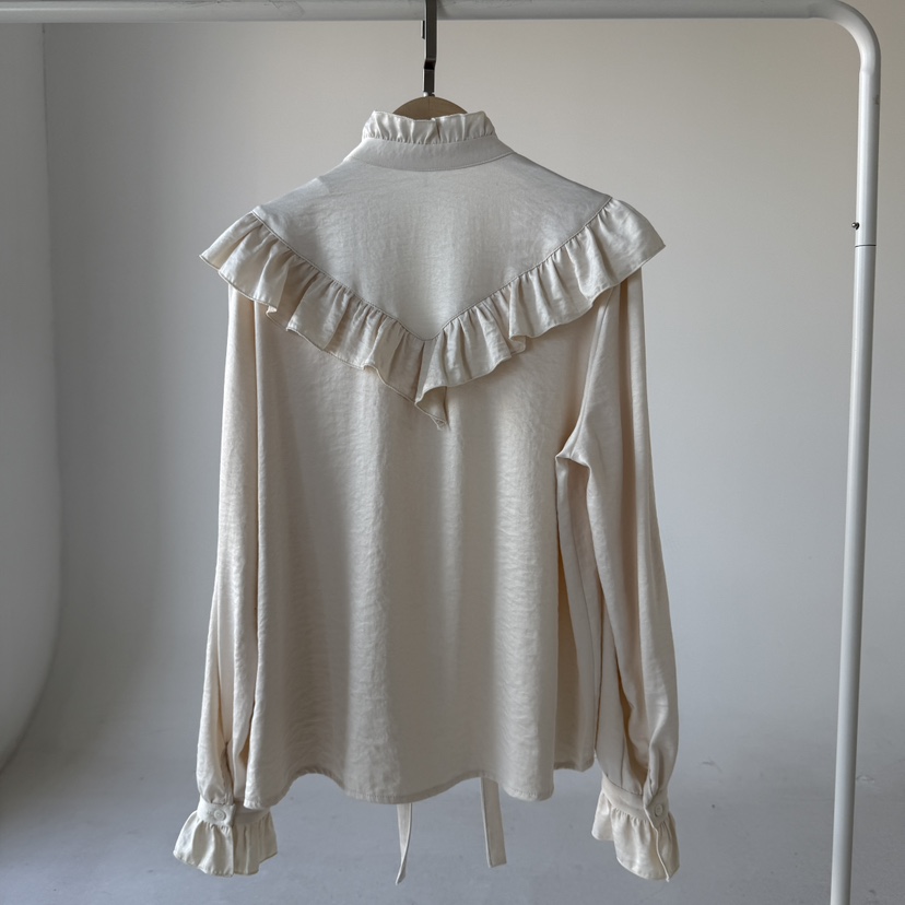 JENNY 1976韓國直郵㊣女士新款人氣休閑時尚襯衫蕾絲衫荷葉邊JENNY 1976襯衫/蕾絲衫