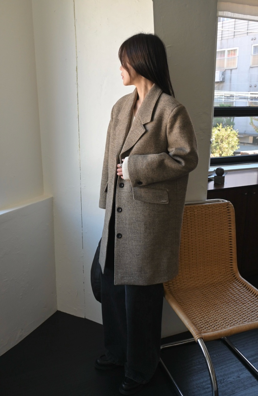 NYLON韓國直郵㊣女裝新品熱賣真品職業時尚推薦人氣中長款大衣NYLON中長款大衣