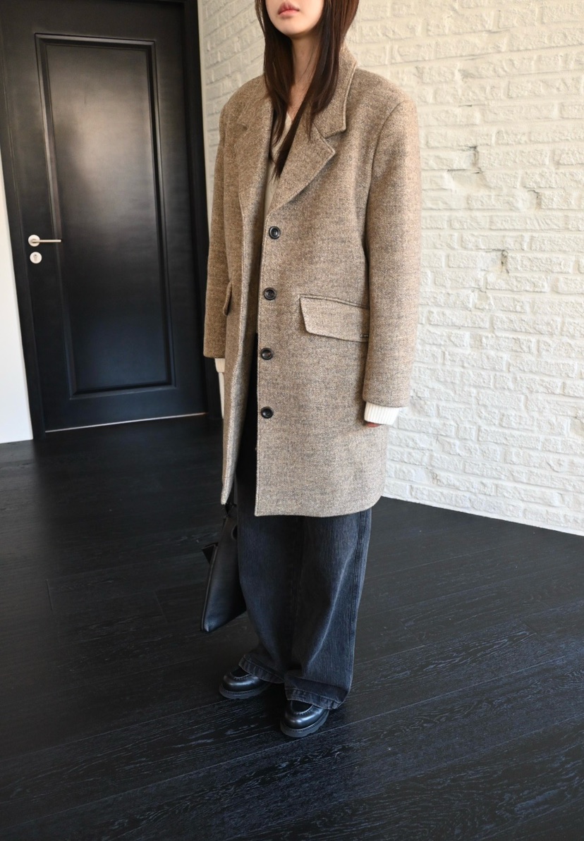 NYLON韓國直郵㊣女裝新品熱賣真品職業時尚推薦人氣中長款大衣NYLON中長款大衣