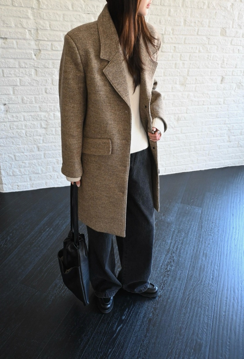 NYLON韓國直郵㊣女裝新品熱賣真品職業時尚推薦人氣中長款大衣NYLON中長款大衣