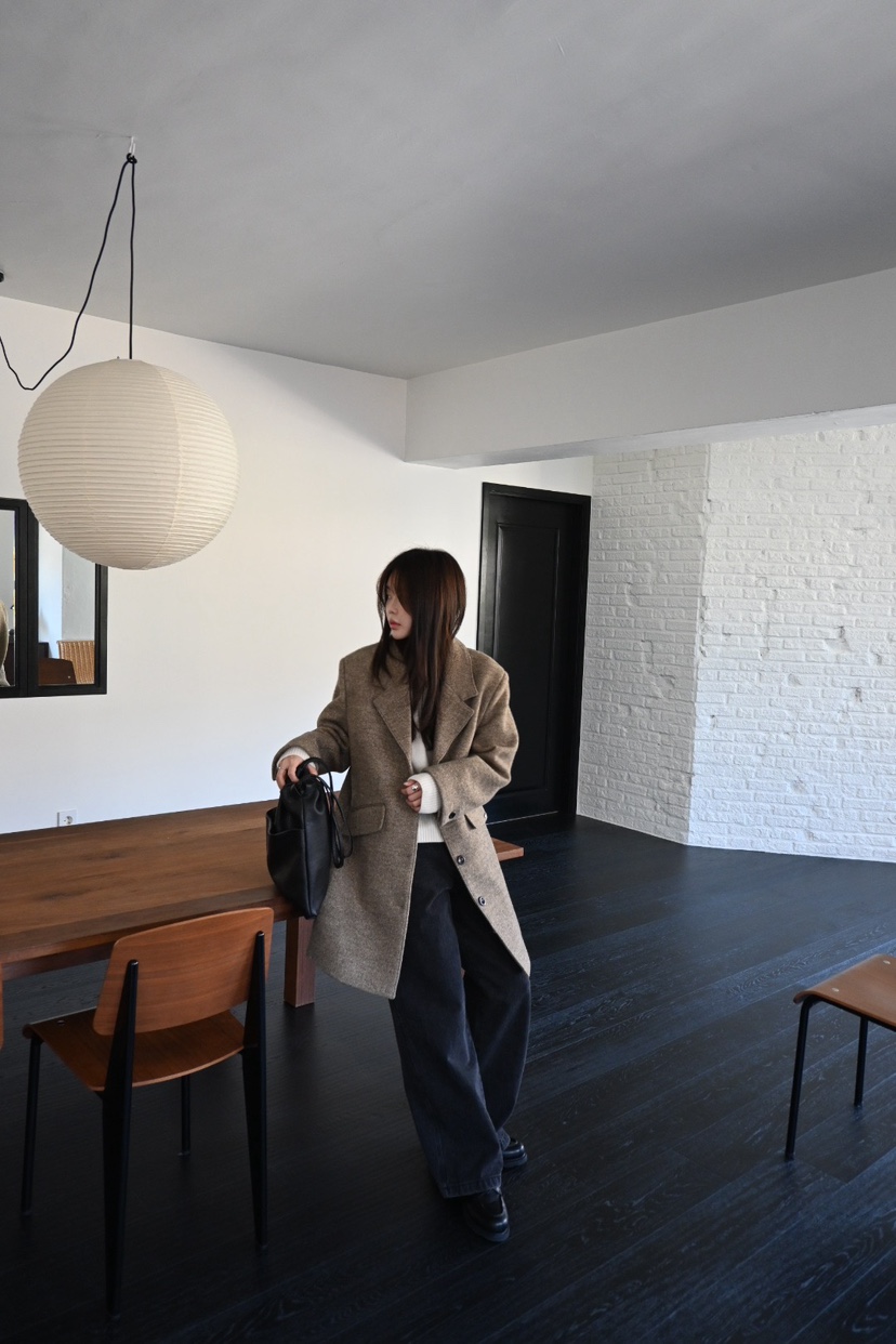 NYLON韓國直郵㊣女裝新品熱賣真品職業時尚推薦人氣中長款大衣NYLON中長款大衣