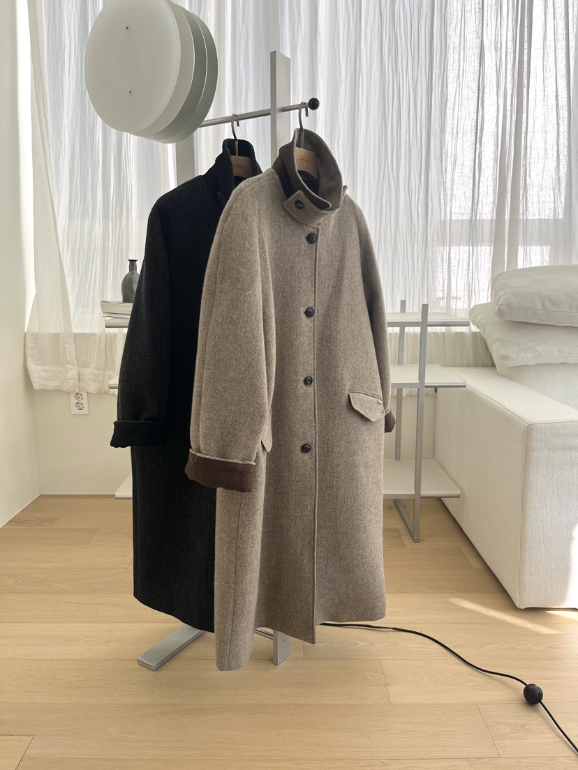 NYLON韓國直郵㊣女士新品25秋冬人氣熱賣職業中長款大衣羊毛NYLON中長款大衣