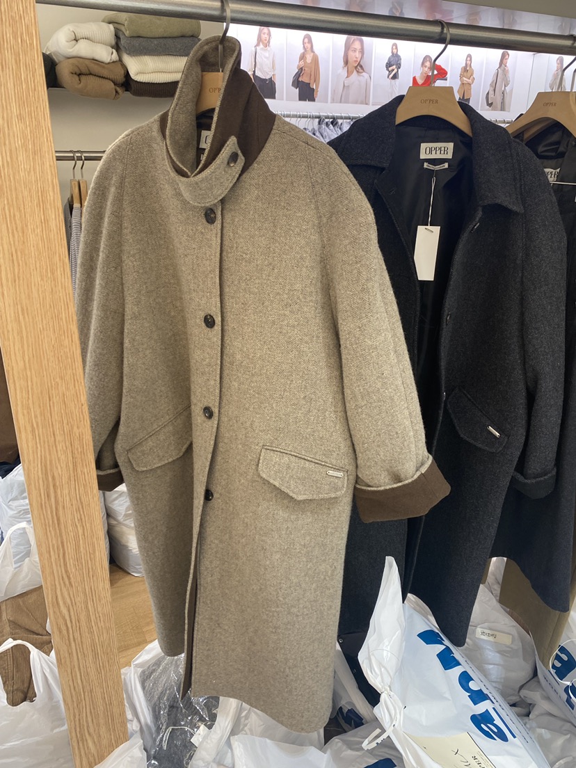 NYLON韓國直郵㊣女士新品25秋冬人氣熱賣職業中長款大衣羊毛NYLON中長款大衣