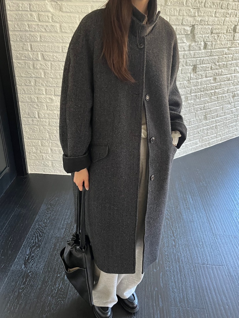 NYLON韓國直郵㊣女士新品25秋冬人氣熱賣職業中長款大衣羊毛NYLON中長款大衣