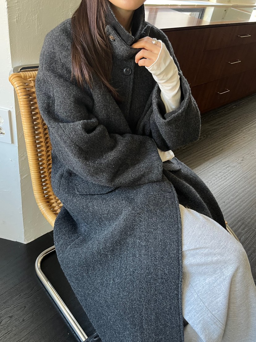 NYLON韓國直郵㊣女士新品25秋冬人氣熱賣職業中長款大衣羊毛NYLON中長款大衣