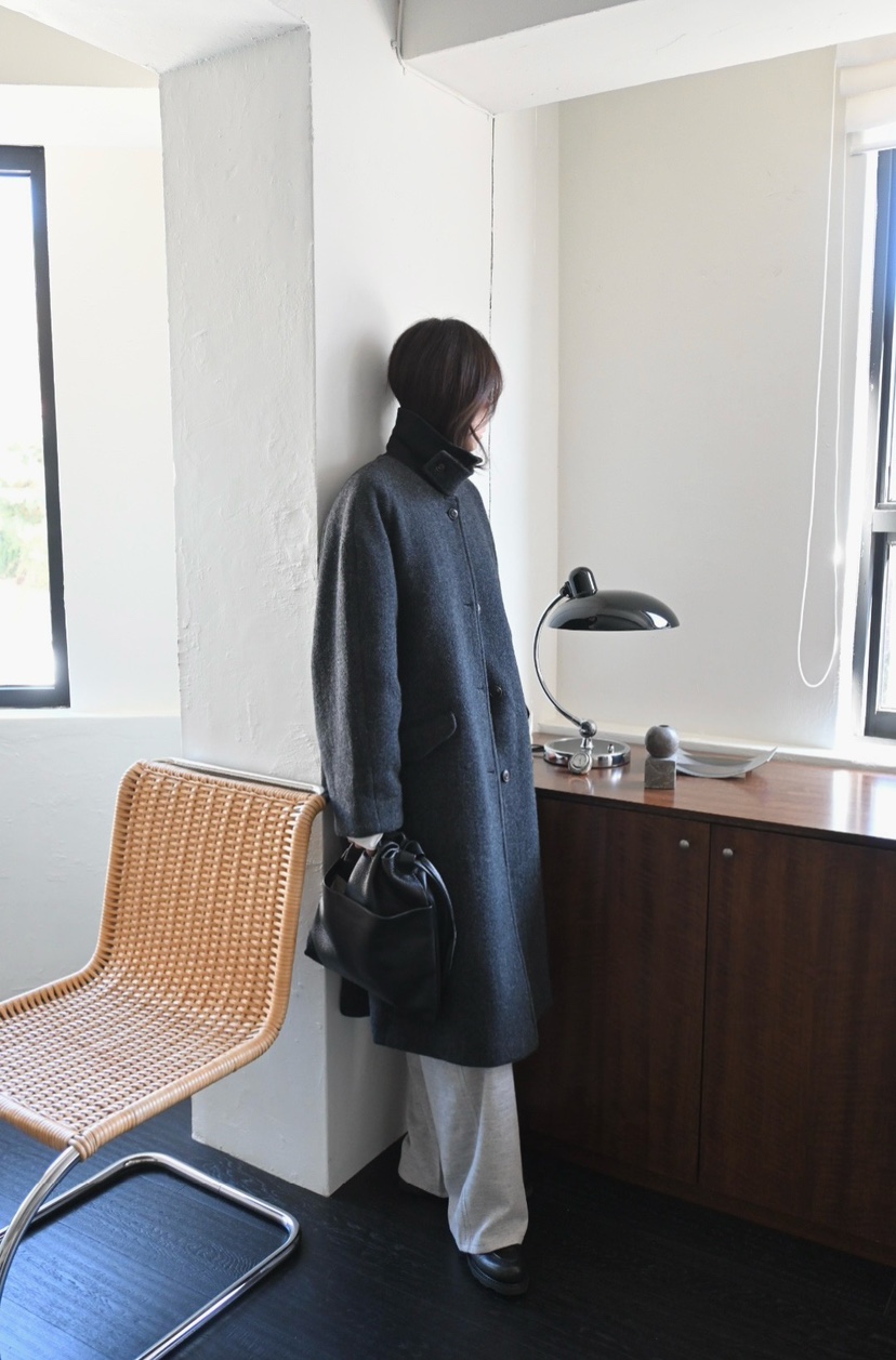 NYLON韓國直郵㊣女士新品25秋冬人氣熱賣職業中長款大衣羊毛NYLON中長款大衣