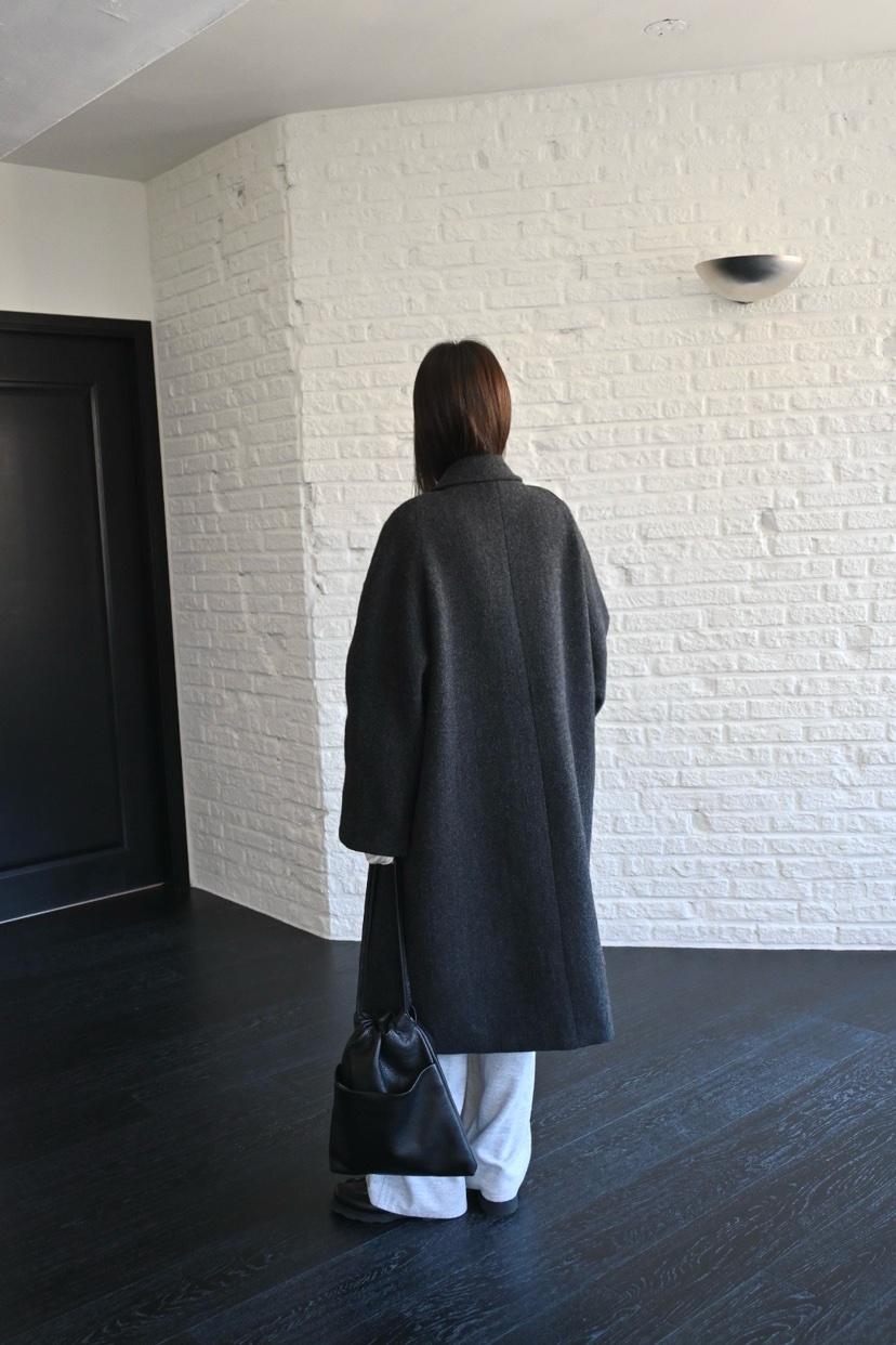 NYLON韓國直郵㊣女士新品25秋冬人氣熱賣職業中長款大衣羊毛NYLON中長款大衣