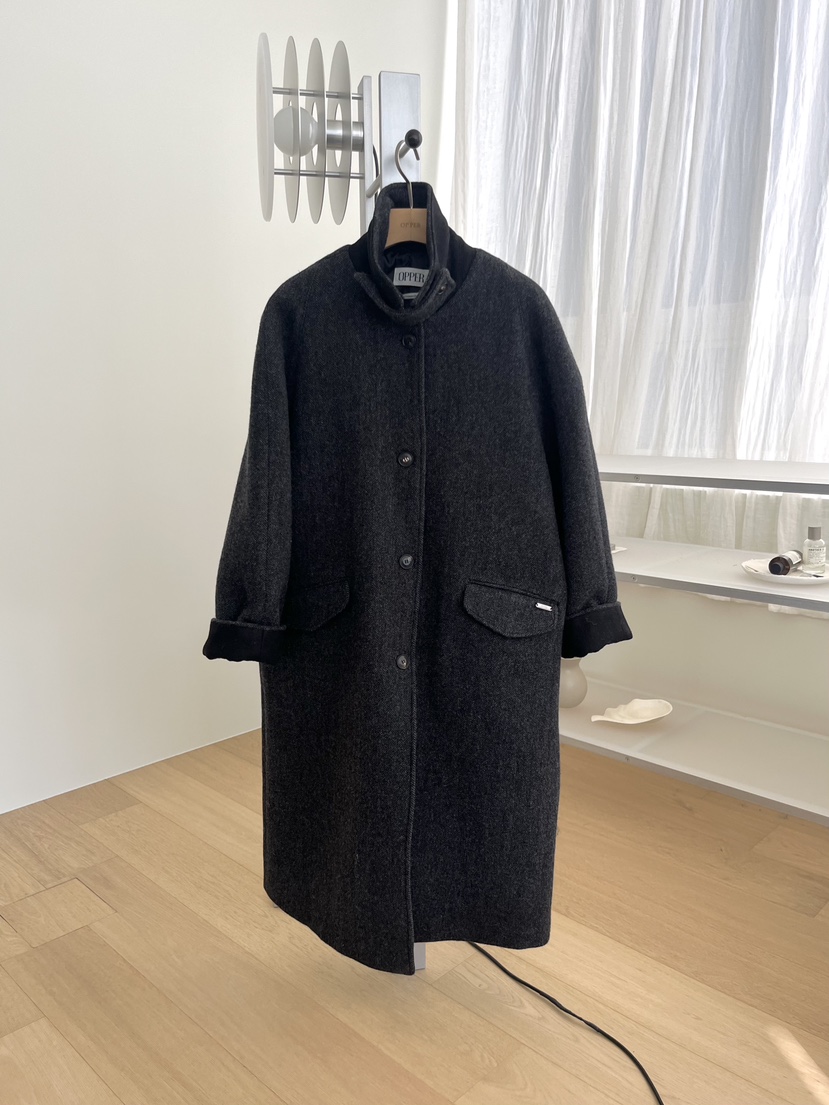 NYLON韓國直郵㊣女士新品25秋冬人氣熱賣職業中長款大衣羊毛NYLON中長款大衣圖色2