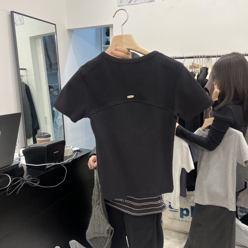 RECOVER韓國代購㊣女裝新品真品25秋冬休閑職業時尚熱賣T恤RECOVER/MOMENTT恤