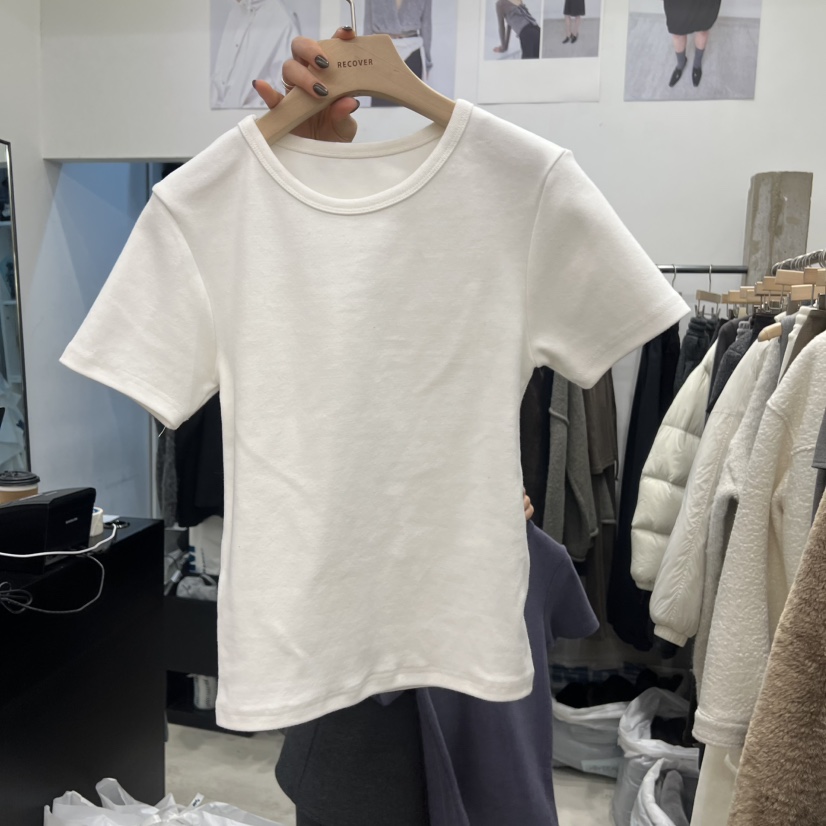 RECOVER韓國代購㊣女裝新品真品25秋冬休閑職業時尚熱賣T恤RECOVER/MOMENTT恤圖色1