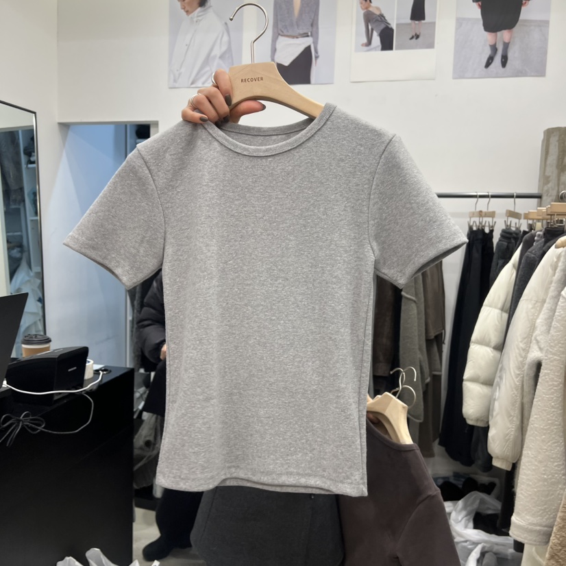 RECOVER韓國代購㊣女裝新品真品25秋冬休閑職業時尚熱賣T恤RECOVER/MOMENTT恤圖色2