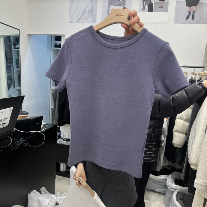 RECOVER韓國代購㊣女裝新品真品25秋冬休閑職業時尚熱賣T恤RECOVER/MOMENTT恤圖色5