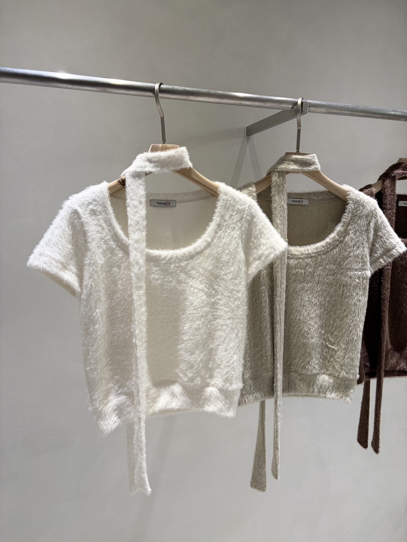 TOO HOT東大門㊣直郵女裝新款職業針織衫羊毛緊身安哥拉含脖帶TOO HOT針織衫