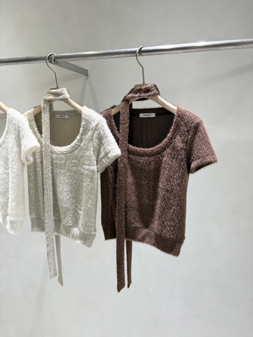 TOO HOT東大門㊣直郵女裝新款職業針織衫羊毛緊身安哥拉含脖帶TOO HOT針織衫