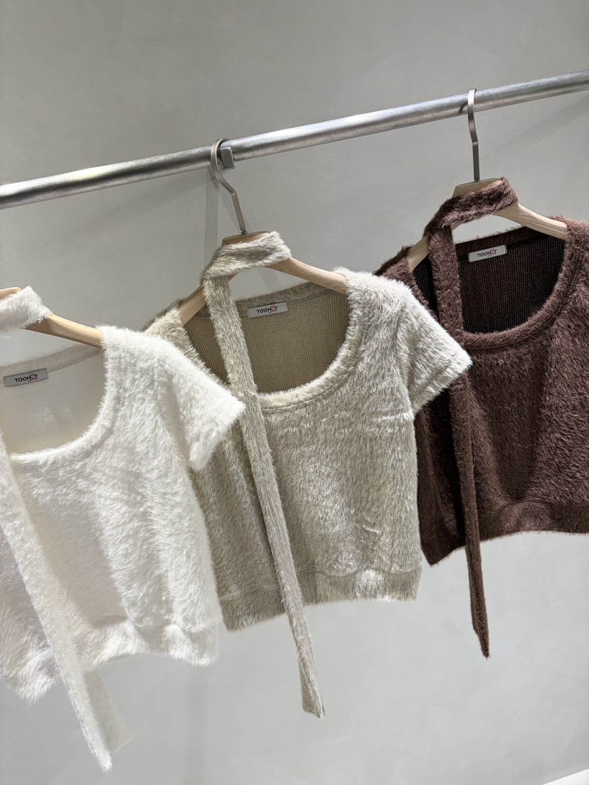 TOO HOT東大門㊣直郵女裝新款職業針織衫羊毛緊身安哥拉含脖帶TOO HOT針織衫