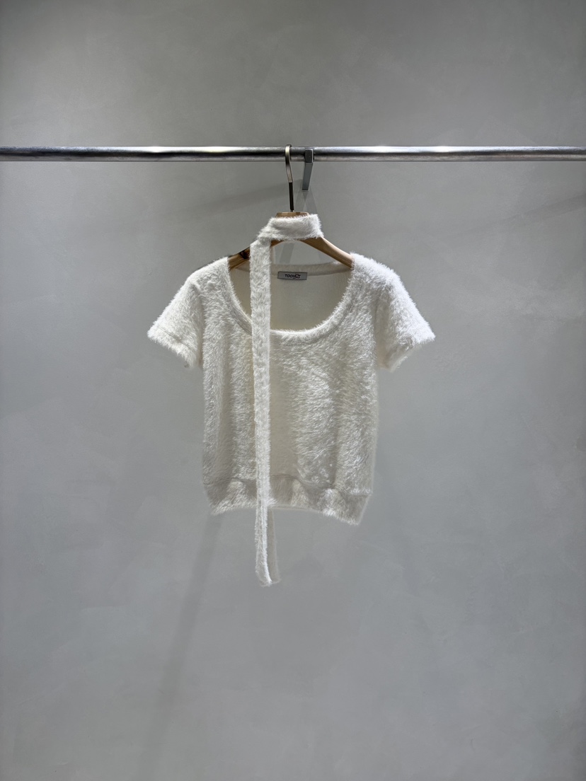 TOO HOT東大門㊣直郵女裝新款職業針織衫羊毛緊身安哥拉含脖帶TOO HOT針織衫圖色1