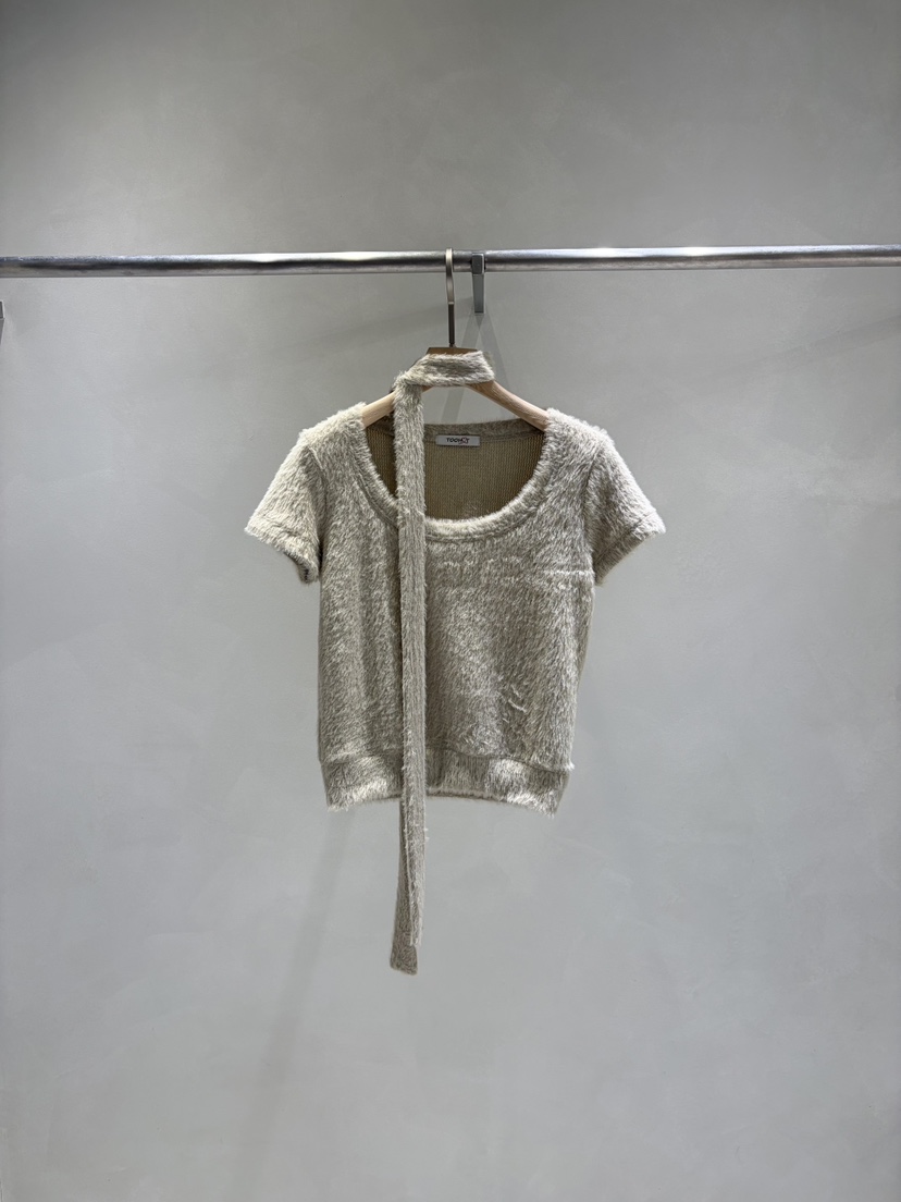 TOO HOT東大門㊣直郵女裝新款職業針織衫羊毛緊身安哥拉含脖帶TOO HOT針織衫圖色2