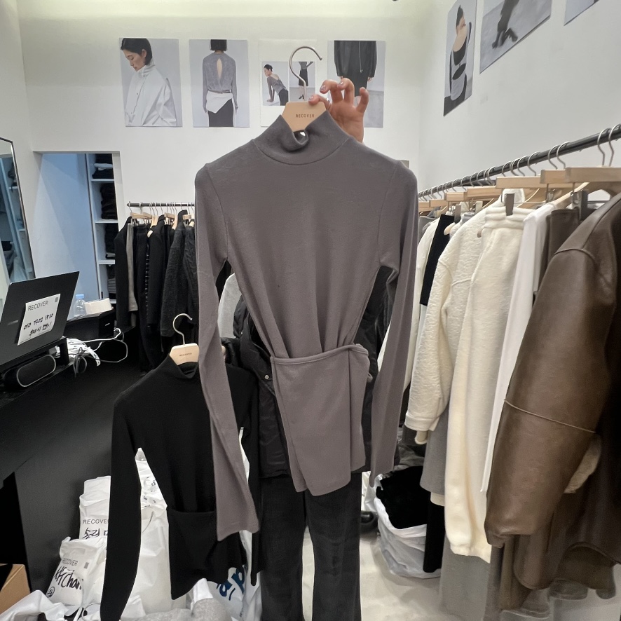 RECOVER韓國直郵㊣女士新品時尚真品推薦人氣25秋冬長袖T恤RECOVER/MOMENT長袖T恤圖色2