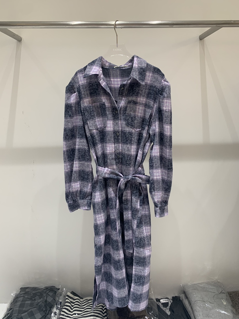 FABRIC東大門㊣直郵女裝新款25秋冬時尚熱賣人氣連衣裙格子FABRIC連衣裙圖色2