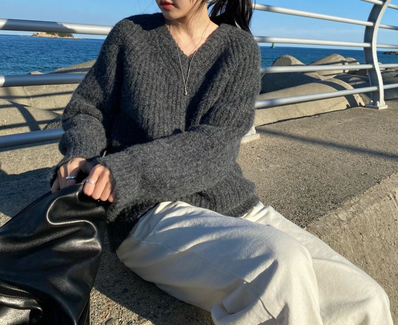 NYLON東大門㊣實拍女裝新品推薦熱賣時尚真品25秋冬職業針織衫NYLON針織衫