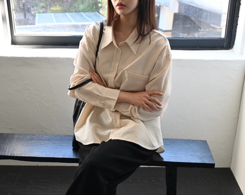 NYLON韓國代購㊣女士新款休閑推薦職業人氣真品熱賣襯衫蕾絲衫NYLON襯衫/蕾絲衫