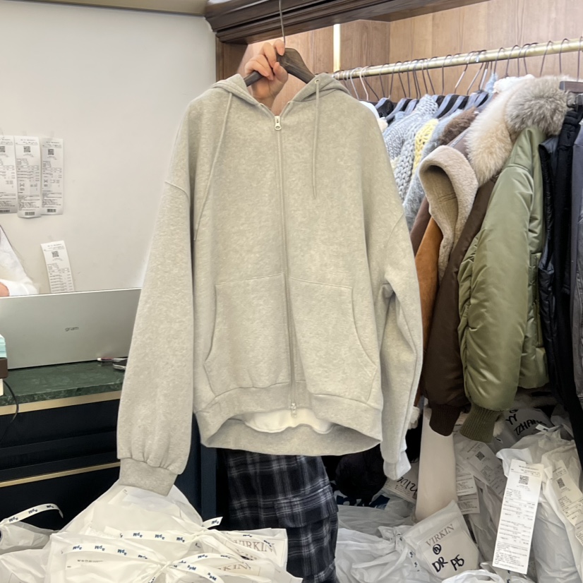 VIRKIN東大門㊣實拍女裝新款25秋冬時尚人氣職業真品衛衣加絨VIRKIN衛衣圖色2
