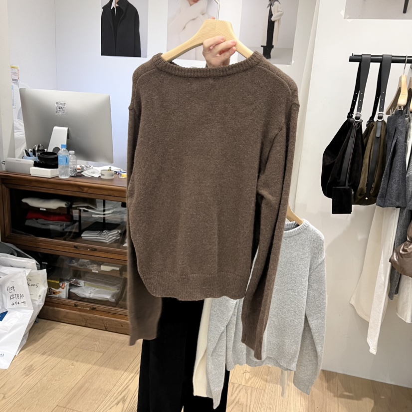 OURIN東大門㊣實拍女裝新品推薦25秋冬職業休閑熱賣針織衫羊駝OURIN/THIS IS針織衫