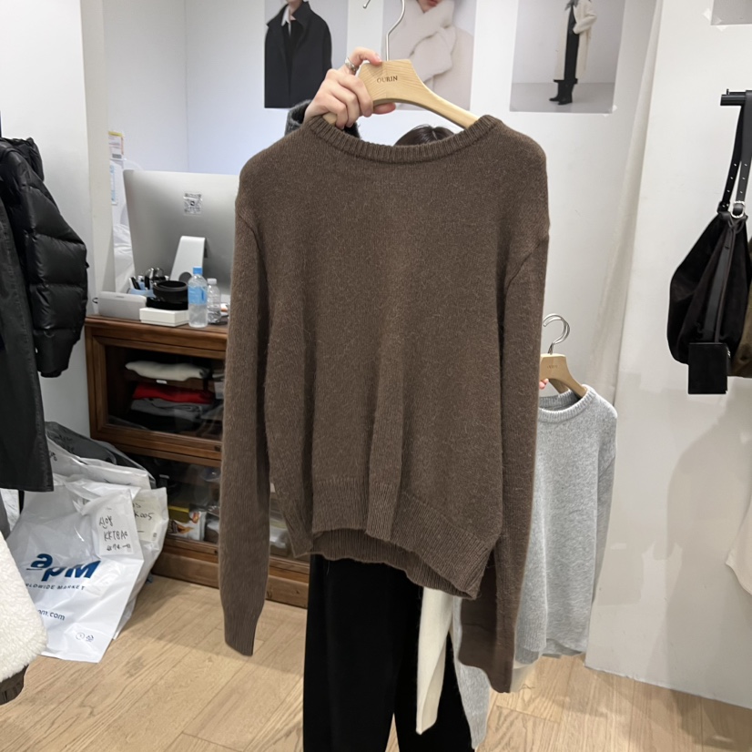 OURIN東大門㊣實拍女裝新品推薦25秋冬職業休閑熱賣針織衫羊駝OURIN/THIS IS針織衫圖色1