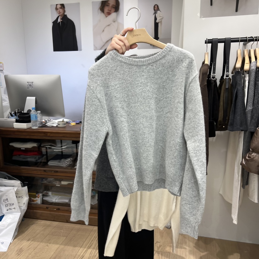 OURIN東大門㊣實拍女裝新品推薦25秋冬職業休閑熱賣針織衫羊駝OURIN/THIS IS針織衫圖色2