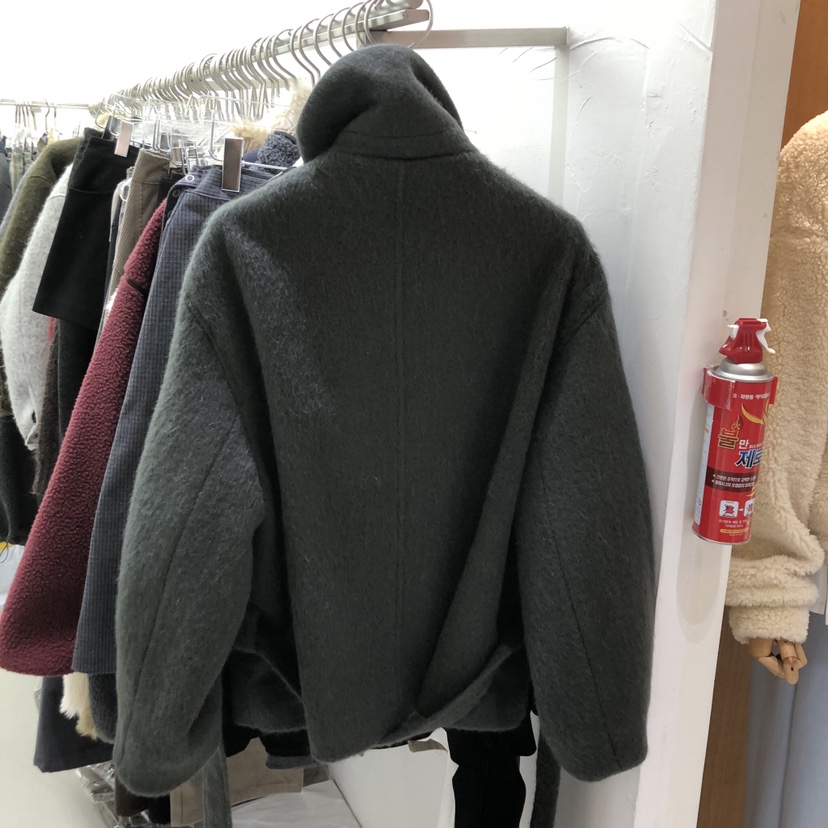 PADO韓國直郵㊣女裝新品休閑真品職業時尚25秋冬短款大衣馬海毛PADO短款大衣