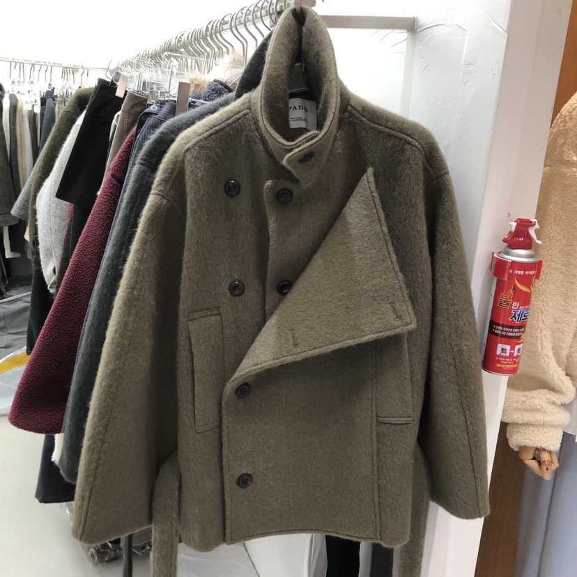 PADO韓國直郵㊣女裝新品休閑真品職業時尚25秋冬短款大衣馬海毛PADO短款大衣圖色2