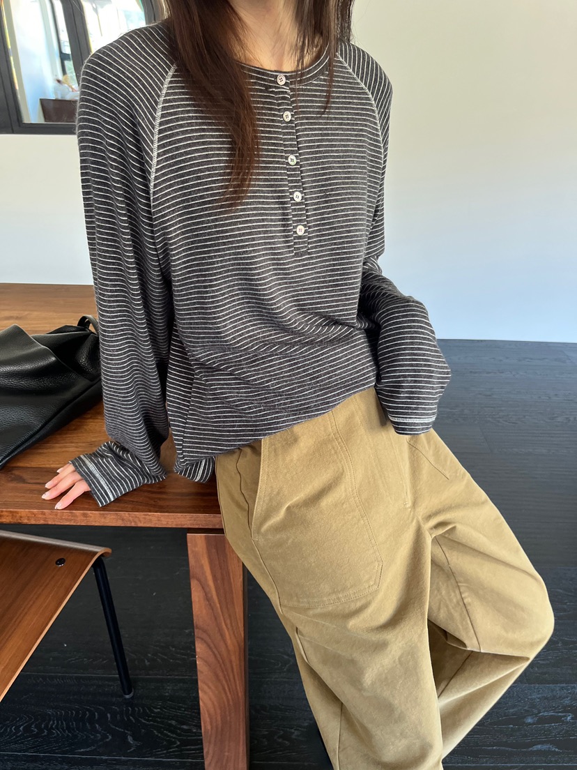 NYLON東大門㊣直郵女士新品真品職業推薦25秋冬時尚長袖T恤NYLON長袖T恤圖色3