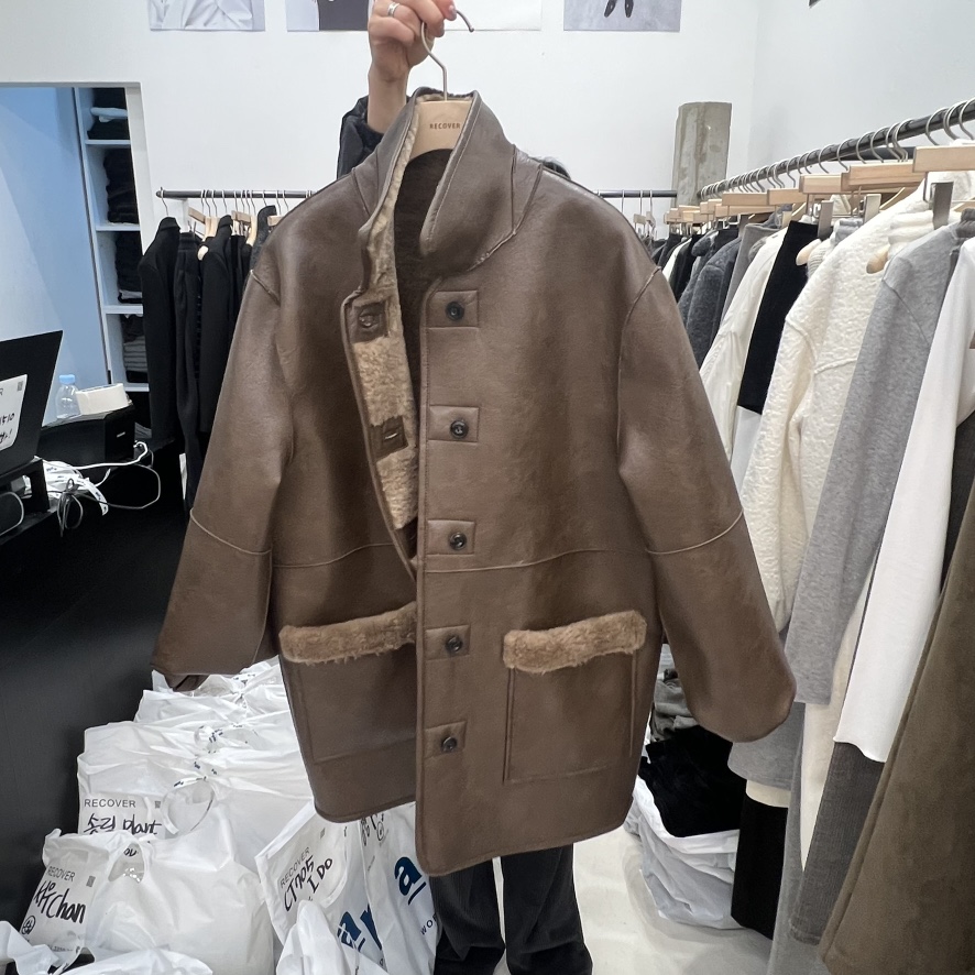 RECOVER韓國直郵㊣女士新款時尚休閑真品人氣25秋冬中長款大衣RECOVER/MOMENT中長款大衣圖色2