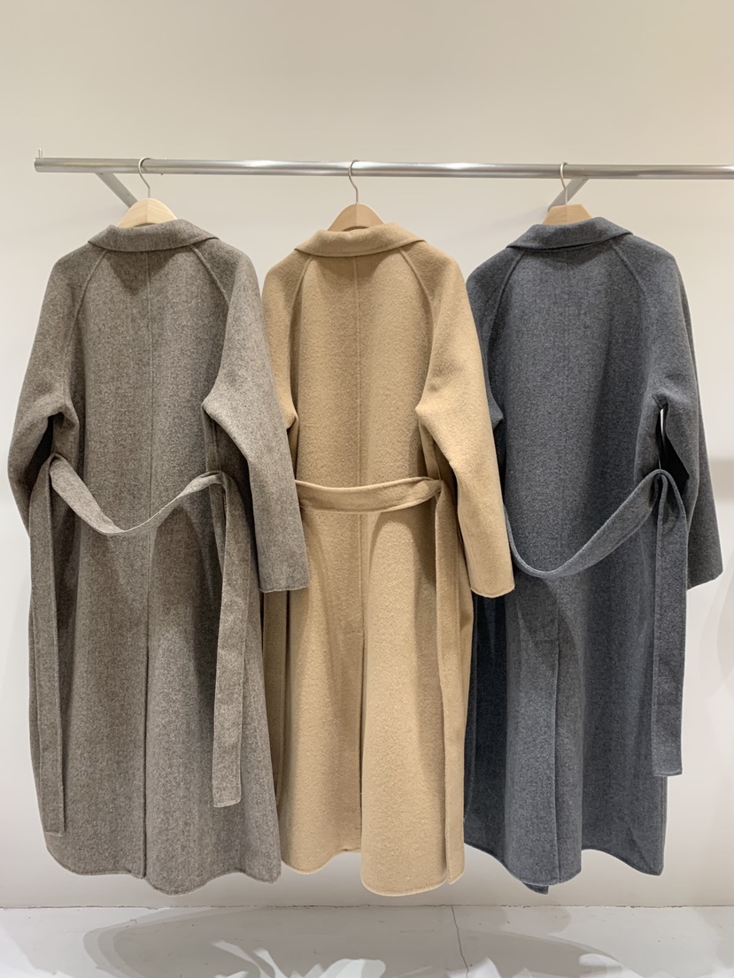 FABRIC東大門㊣實拍女裝新品職業休閑25秋冬中長款大衣插肩袖FABRIC中長款大衣